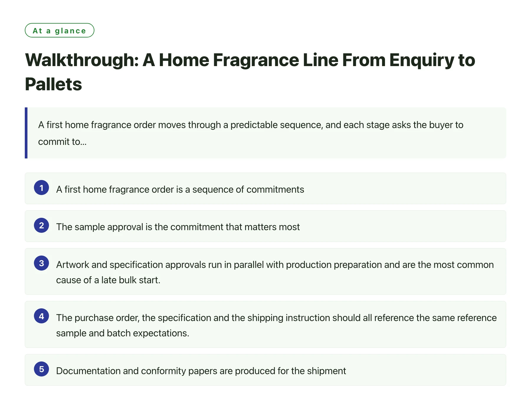 Walkthrough: A Home Fragrance Line From Enquiry to Pallets——全文要点速览